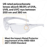 3M 11819-00000-20 Virtua AP AP Safety Glasses Clear Hard Coat Lens Clear Frame Side Shields (7000030054)  - (20Pack) - 8