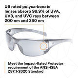 3M 11847-00000-20 Virtua AP Protective Safety Glasses, Indoor Outdoor Mirror Lens, Light Gray Frame (7000030055)  - (20Pack) - 7