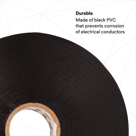3M Scotch Vinyl Electrical Tape 22 Heavy Duty 10 mil Black 1.5 in x 36 yd (22-1.5X36YD) (7000031345)  - (12Pack) - 3