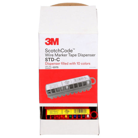 3M  ScotchCode Wire Marker Tape Dispenser with Tape, 10 Colors (STD-C) (7000031515)  - (25Pack) - 6