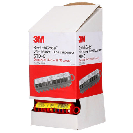 3M  ScotchCode Wire Marker Tape Dispenser with Tape, 10 Colors (STD-C) (7000031515)  - (25Pack) - 8