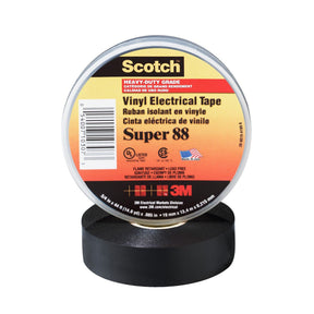 3M Scotch Vinyl Electrical Tape Super 88, Black, 3/4 in x 44 ft, Premium Grade, Rubber Resin Adhesive, PVC Backing (88-3/4X44FT) (7000031579) (10 Rolls)  - (10Pack)