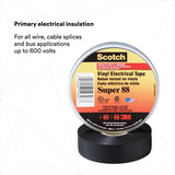 3M 88-3/4X44FT Scotch Vinyl Electrical Tape Super 88, Black, 3/4 in x 44 ft, Premium Grade, Rubber Resin Adhesive, PVC Backing (7000031579) - 2