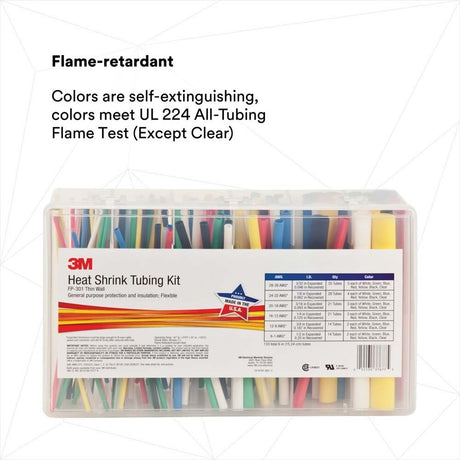 3M FPASSTAS6"K Heat Shrink Tubing FP-301-Color Assortment Kit, 1 Kit with Tubes, One Size (7000031588)  - (5Pack) - 7