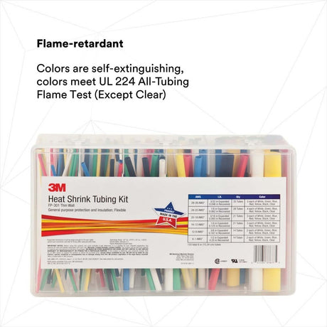 3M FPASSTAS6"K Heat Shrink Tubing FP-301-Color Assortment Kit, 1 Kit with Tubes, One Size (7000031588) - 7
