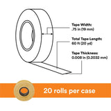 3M 7000031629 Scotch Varnished Cambric Tape 2520, Electrically Insulating, Moisture Resistant, Yellow, 8 mil, 3/4 in x 60 ft (2520-3/4X60FT) (7000031629)  - (20Pack) - 2