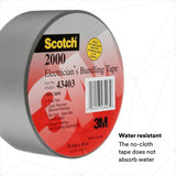 3M Scotch Electricians Duct Tape 2000, Gray, 2 in x 50 yd Roll (2000-2X50YD) (7000031684)  - (12Pack) - 2