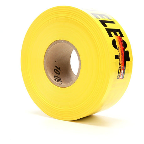 3M Scotch Buried Barricade Tape 364 Caution Buried Electric Line Below Yellow 3 in x 1000 ft (364-Y-3X1000FT) (7000031774)  - (8Pack) - 2