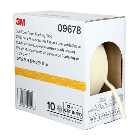 3M 09678 Soft Edge Foam Masking Tape, 1/2 in x 165 ft (7000034663) - 2