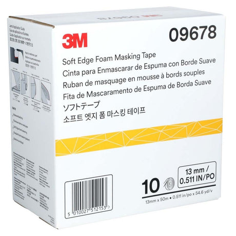 3M 09678 Soft Edge Foam Masking Tape, 1/2 in x 165 ft (7000034663) - 3