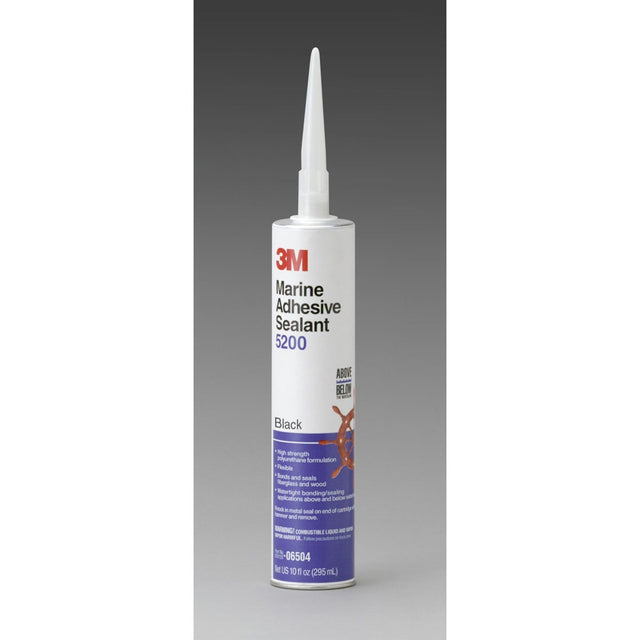 3M 5200 Marine Adhesive Sealant, Black, 10 fl oz Cartridge (06504) (7000042727)  - (12Pack)