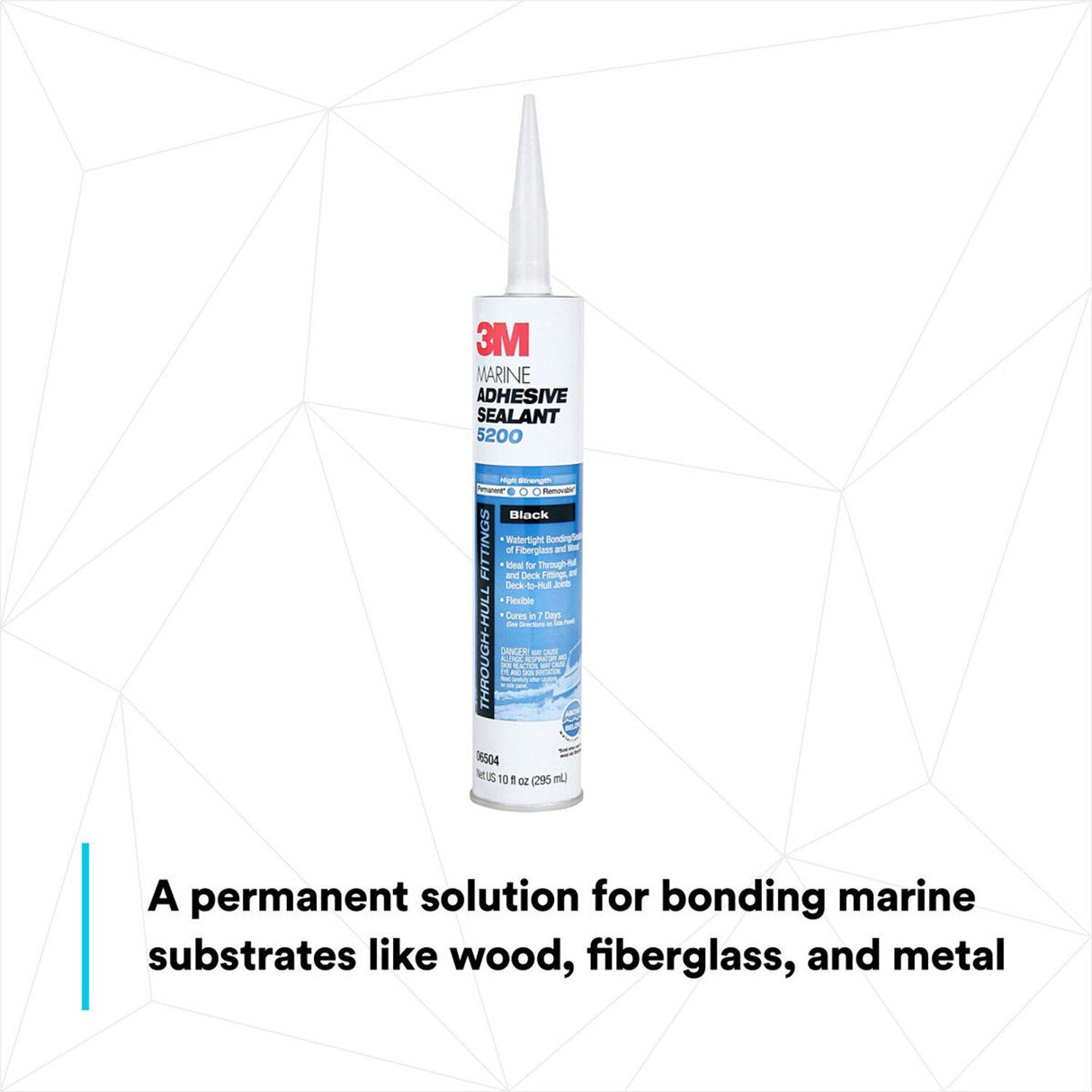 3M 5200 06504 Marine Adhesive Sealant, Black, 10 fl oz Cartridge (7000042727) - 2