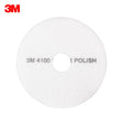 3M 4100 White Super Polish Floor Pad, Center Hole, Fine, White, 14 in (7000042731) (5 Pack)