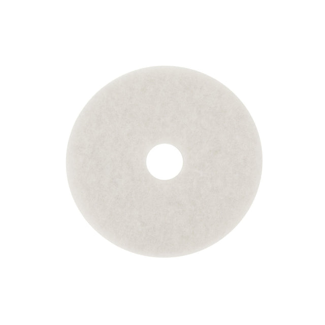 3M 4100 White Super Polish Pad, Center Hole, Fine, 18 in (7000042732) (5 Pack)