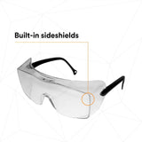 3M 12163-00000-20 OX Protective Eyewear, Clear AF Lens, Black Secure Grip Temple (7000042891)  - (20Pack) - 5