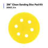 3M Hookit Clean Sanding Foam Backing Disc Pad Kit, Yellow, 3 in, Vacuum Sanding, 5 Adapters (20427) (7000045008)  - (5Pack) - 6