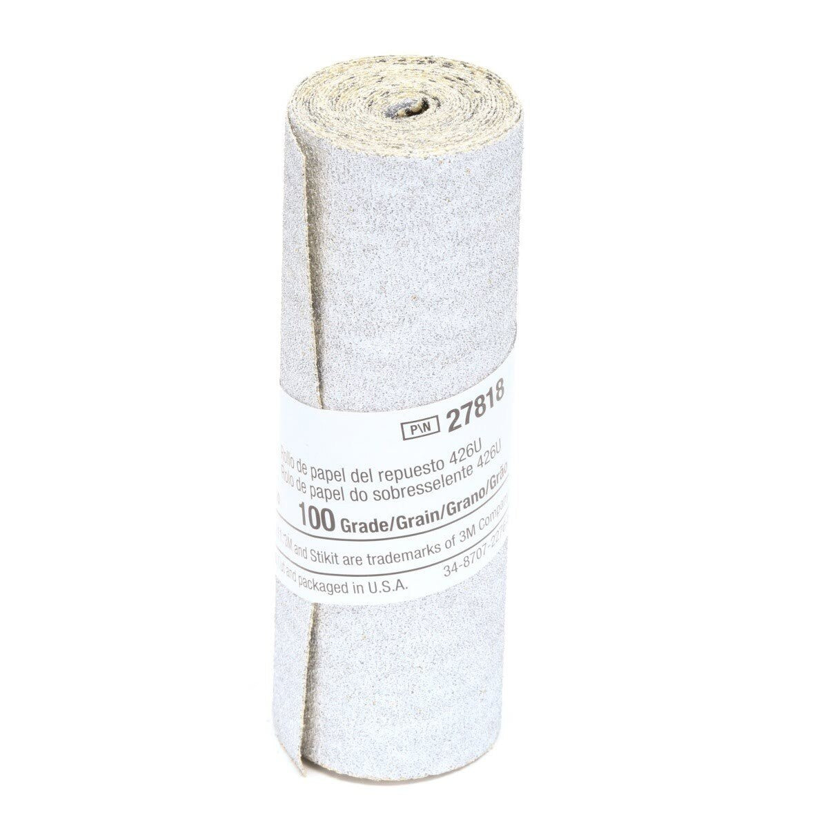 3M 426U Stikit Paper Refill Roll, PSA, SiC 100 Grit, Gray, 3-1/4 in x 55 in (7000045202) (50 Pack)