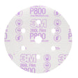 3M 260L 01070 Hookit Finishing Film Abrasive Disc, Dust Free, Aluminum Oxide, P800, White, 6 in, 6 Hole (7000045431) (400 Pack)