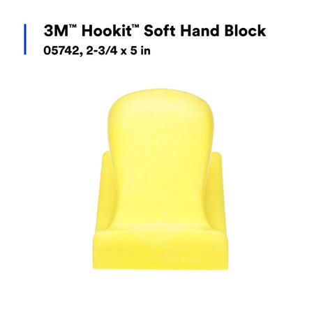 3M Hookit Soft Hand Block, Flexible Molded Foam, Yellow, 2-3/4 in x 5 in (05742) (7000045436)  - (10Pack) - 2