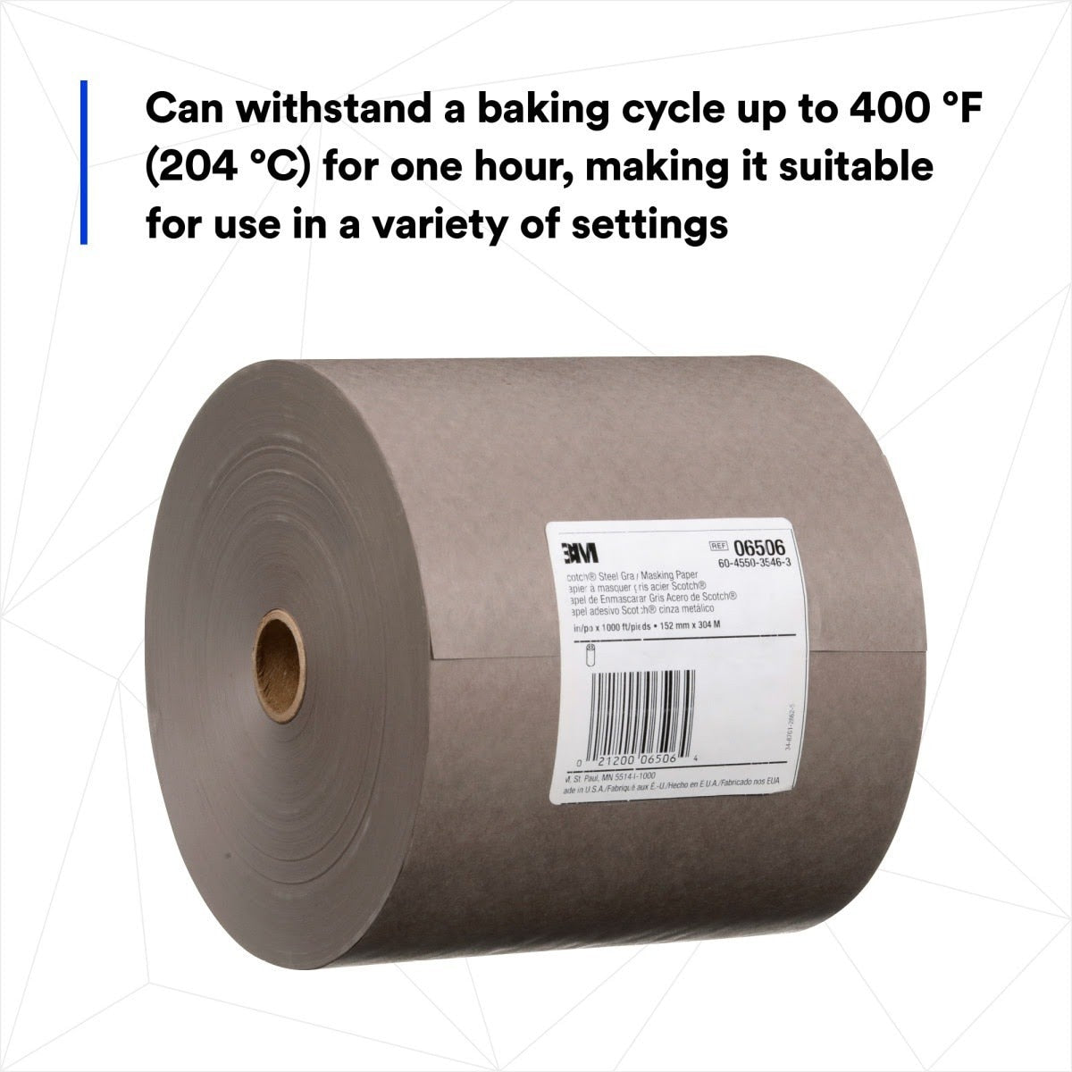 3M 06506 Scotch Steel Gray Masking Paper, 6 in x 1000 ft (7000045440)  - (6Pack) - 2
