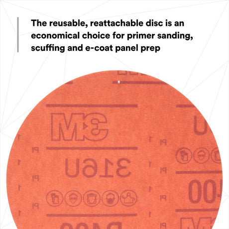 3M 316U 01218 Hookit Red Abrasive Disc, Aluminum Oxide, P400, Red, 6 in (7000045463) (300 Pack) - 4