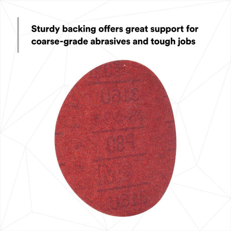 3M 316U 01261 Hookit Red Abrasive Disc, Hook & Loop, Aluminum Oxide P80, 6 in (7000045464) (300 Pack) - 5