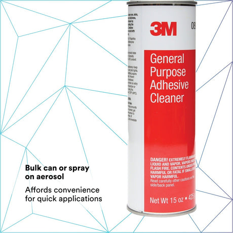 3M 08987 General Purpose Adhesive Cleaner, Aerosol Can, Transparent Liquid, 15 fl oz (7000045467) (12 Pack) - 7