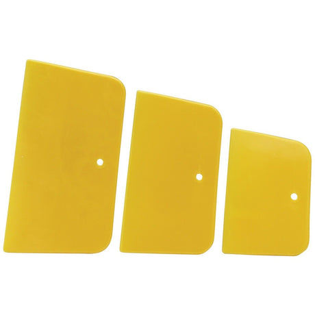 3M 00358 Flexible Plastic Spreaders, Yellow, 3 Sizes 4 in 5 in 6 in for Body Fillers Putties Glazes (7000045476) (72 Pack) - 2