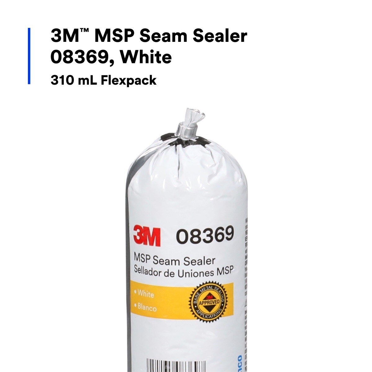 3M MSP Seam Sealer, White, 310 mL Flexpack (08369) (7000045483)  - (6Pack) - 2