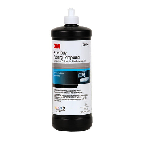 3M 05954 Super Duty Rubbing Compound, 1 qt 32 fl oz/946 mL, Body Shop Safe, No Waxes or Silicones (7000045494)  - (6Pack)