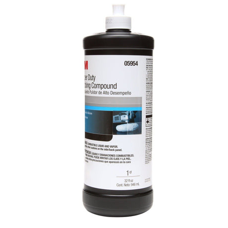 3M 05954 Super Duty Rubbing Compound, 1 qt 32 fl oz/946 mL, Body Shop Safe, No Waxes or Silicones (7000045494)  - (6Pack) - 3