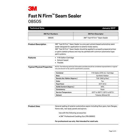 3M 08505 Fast N Firm Seam Sealer, Fast Setting, Paintable In 45 Minutes, Cartridge (7000045495) (12 Pack) - 10