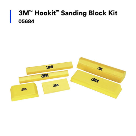 3M Hookit Sanding Block Kit, Hook and Loop, Yellow, Plastic (05684) (7000045510)  - (6Pack) - 9