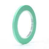 3M Precision Masking Tape, 1/4 in x 60 yd, Green (06525) (7000045536)  - (12Pack) - 3