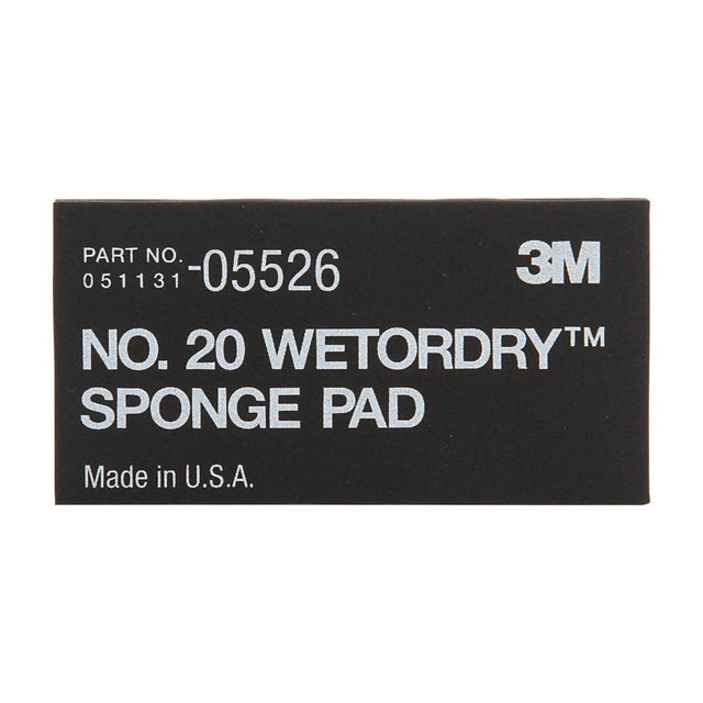 3M 05526 Sponge Pad 20 Flexible Soft Black 5-1/2 in x 2-3/4 in x 3/8 in (7000045663)  - (50Pack)