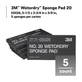 3M 05526 Sponge Pad 20 Flexible Soft Black 5-1/2 in x 2-3/4 in x 3/8 in (7000045663)  - (50Pack) - 2