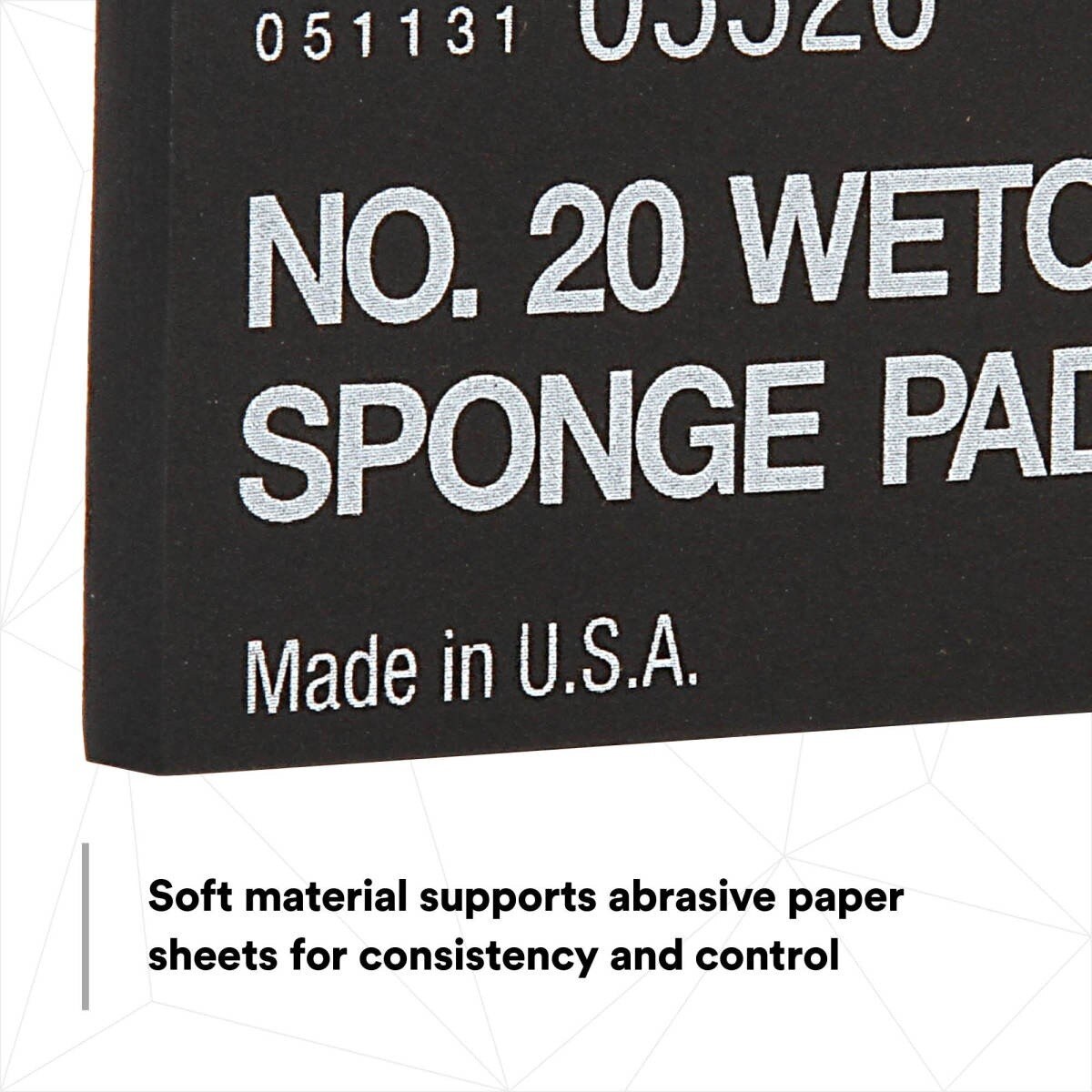 3M 05526 Sponge Pad 20 Flexible Soft Black 5-1/2 in x 2-3/4 in x 3/8 in (7000045663)  - (50Pack) - 3