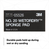 3M 05526 Sponge Pad 20 Flexible Soft Black 5-1/2 in x 2-3/4 in x 3/8 in (7000045663)  - (50Pack) - 4