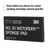 3M 05526 Sponge Pad 20 Flexible Soft Black 5-1/2 in x 2-3/4 in x 3/8 in (7000045663)  - (50Pack) - 5