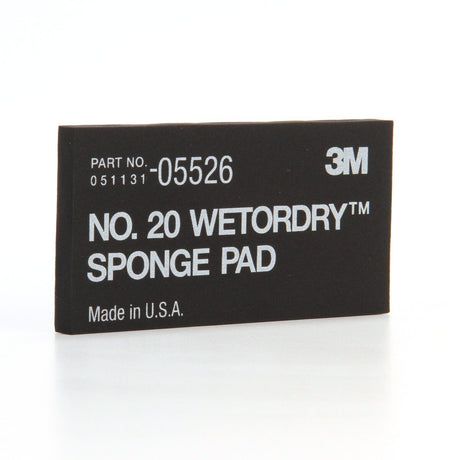 3M 05526 Sponge Pad 20 Flexible Soft Black 5-1/2 in x 2-3/4 in x 3/8 in (7000045663)  - (50Pack) - 6