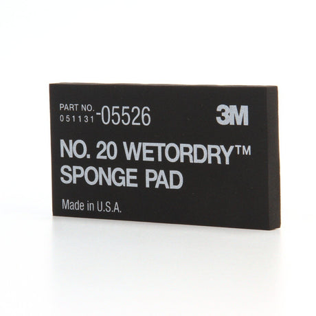 3M 05526 Sponge Pad 20 Flexible Soft Black 5-1/2 in x 2-3/4 in x 3/8 in (7000045663)  - (50Pack) - 7