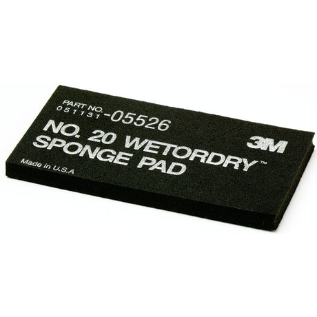 3M 05526 Sponge Pad 20 Flexible Soft Black 5-1/2 in x 2-3/4 in x 3/8 in (7000045663)  - (50Pack) - 9