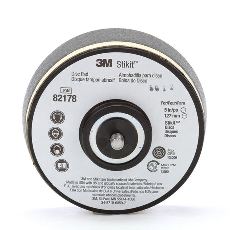 3M 82178 Stamark Disc Pad, PSA, Black, 5 in x 1-1/4 in, 5/16-24 External (7000045672) (10 Pack)