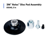 3M Roloc Disc Pad Assembly Quick Change Backup Pad Black Rubber 3 in (05540) (7000045705)  - (10Pack) - 2