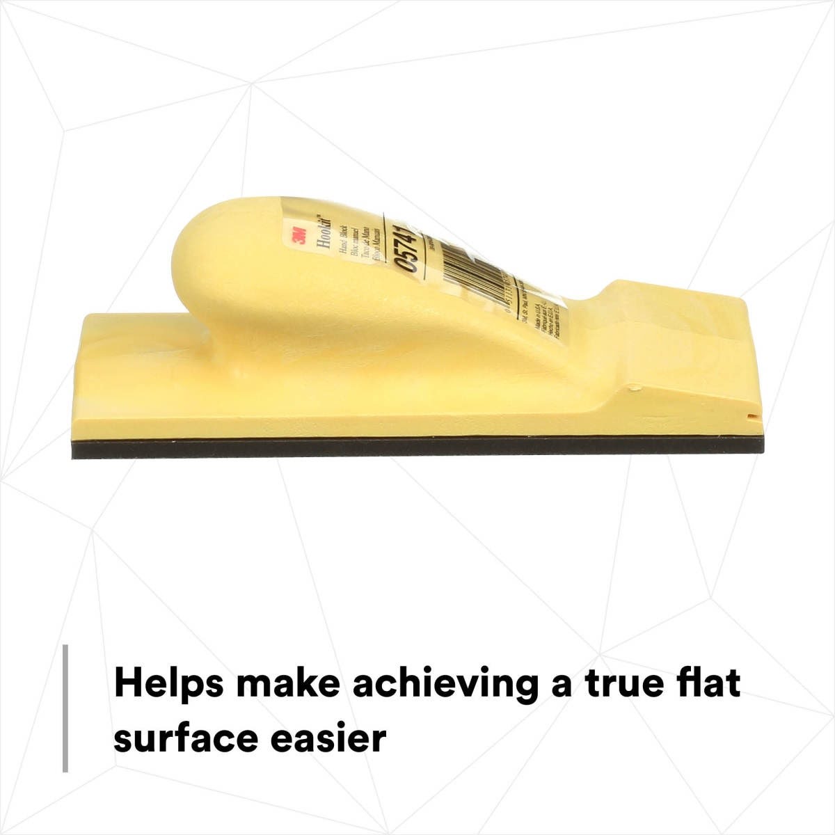 3M Hookit Hand Block, Flat Sanding, Fast Change Out, Yellow, 2-3/4 in x 7-3/4 in (05741) (7000045716)  - (10Pack) - 7