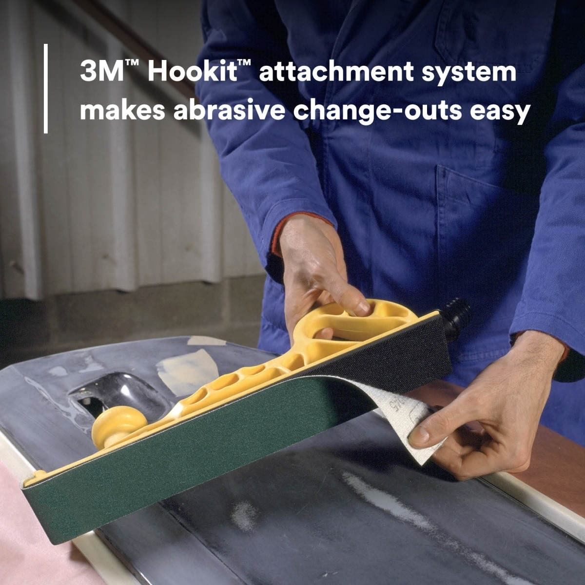 3M 05744 Hookit Hand File Board, Hook and Loop, Foam, Yellow, 2-3/4 in x 16 in (7000045717) - 8