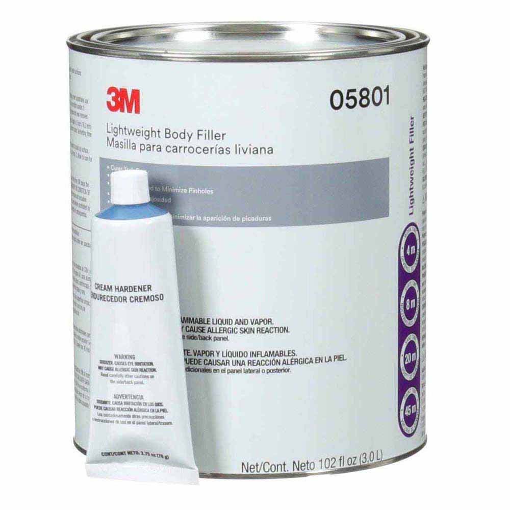 3M 7000045748 Lightweight Body Filler 1 Gallon Can (Includes Cream Hardener) - 2