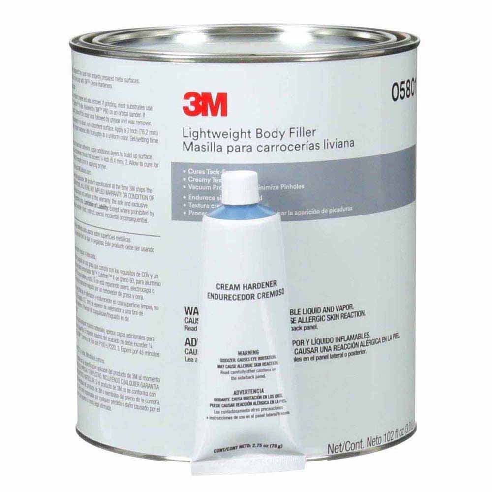 3M 7000045748 Lightweight Body Filler 1 Gallon Can (Includes Cream Hardener) - 3