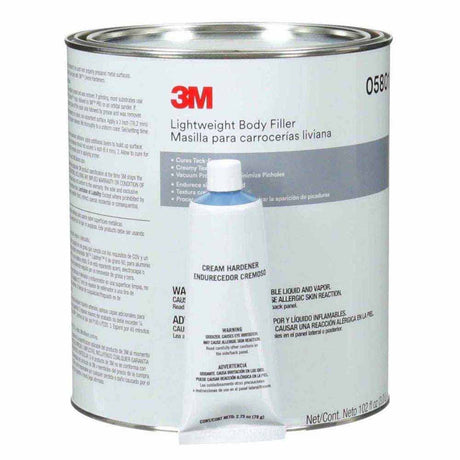 3M 7000045748 Lightweight Body Filler 1 Gallon Can (Includes Cream Hardener) - 3