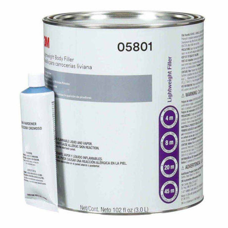 3M 7000045748 Lightweight Body Filler 1 Gallon Can (Includes Cream Hardener) - 4